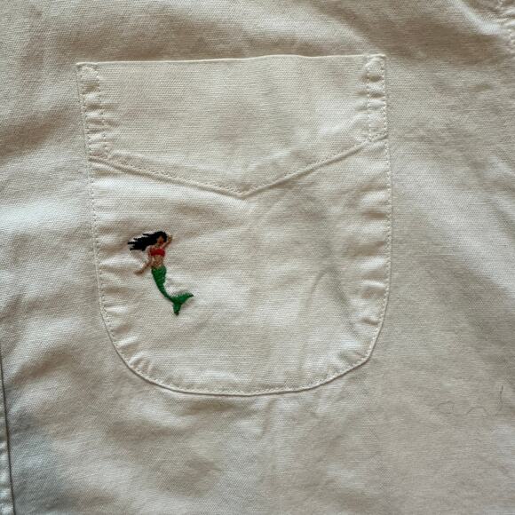 GAP Mermaid Embroidered Button Down Shirt Size L Casual Indie Preppy Indie Luxe - Picture 4 of 9